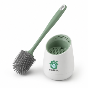 Veltriia Silicone Toilet Cleaning Brush & Holder Set
