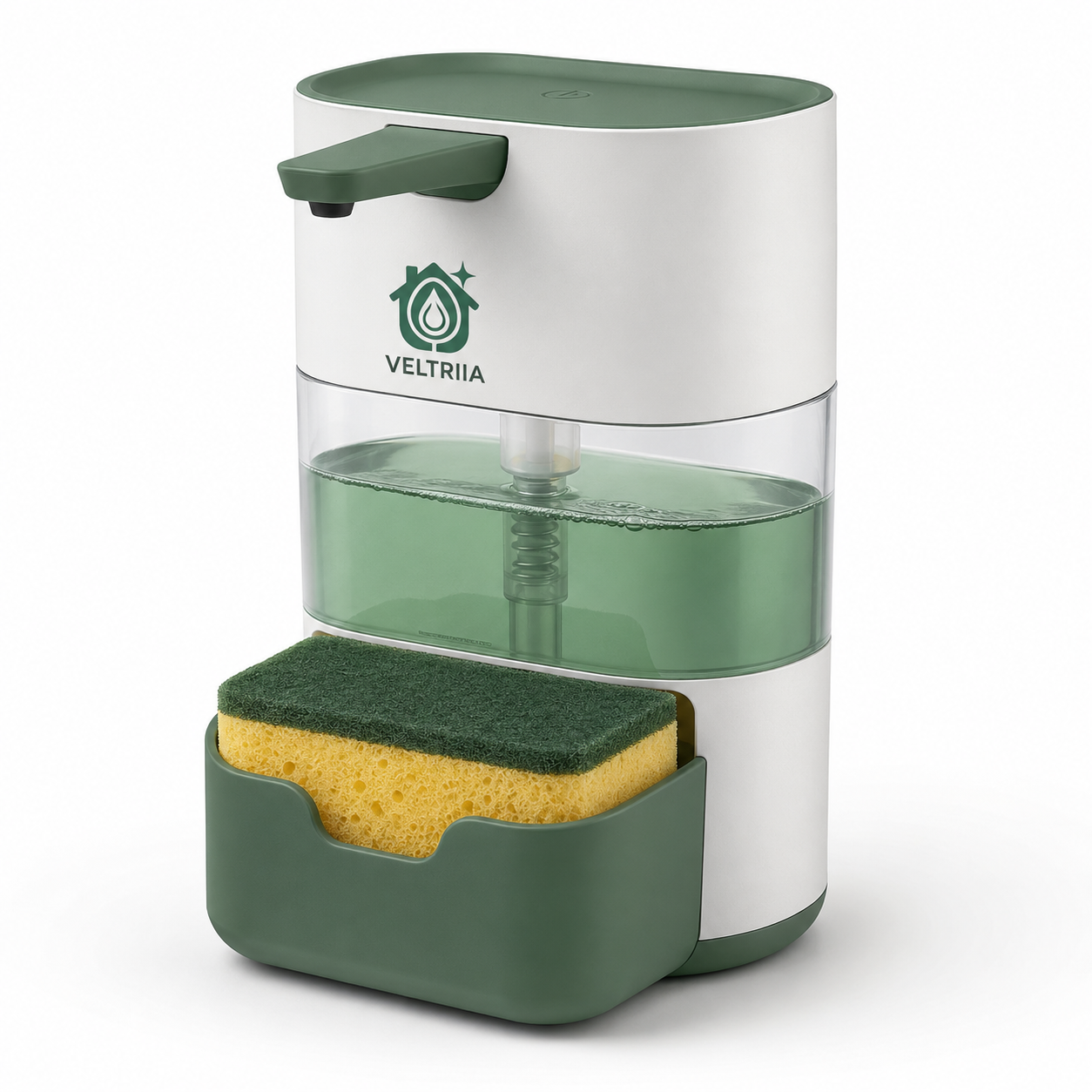Veltriia 2-in-1 Soap Dispenser & Sponge Holder